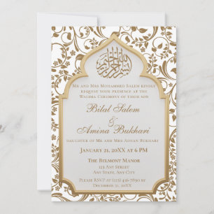 Elegante Islamitische Boog Walima Bruiloft Kaart