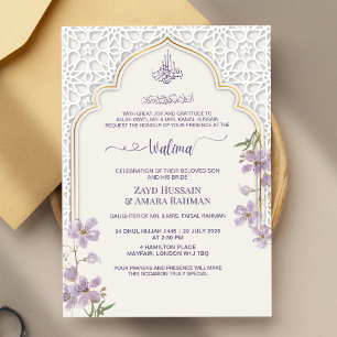 Elegante islamitische boog Walima uitnodiging Pa