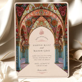 Elegante islamitische bruiloft Bloemen Boog Motiev Kaart