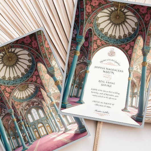 Elegante islamitische bruiloft Bloemen Plafond Kun Kaart