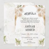 Elegante Islamitische Floral Aqiqah Kaart (Voorkant / Achterkant)