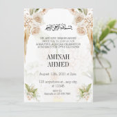 Elegante Islamitische Floral Aqiqah Kaart (Staand voorkant)