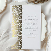 Elegante Islamitische Folie Beige Ivoren bruiloft Folie Uitnodiging