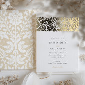Elegante Islamitische Folie Beige Ivoren bruiloft Folie Uitnodiging