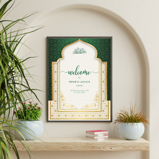 Elegante islamitische huwelijksbegroeting acryl bord
