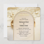 Elegante islamitische huwelijksuitnodiging met gou kaart (Achterkant)