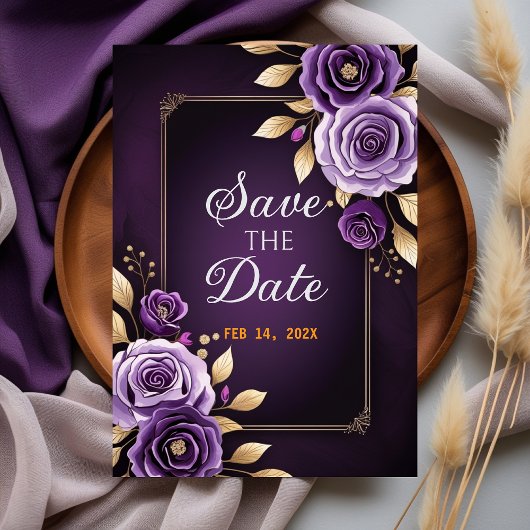 Elegante islamitische huwelijksuitnodiging met Paa Save The Date