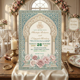 Elegante Islamitische Nikah Bismillah-calligrafie Kaart