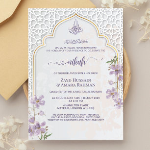 Elegante islamitische Nikah uitnodiging met boog  