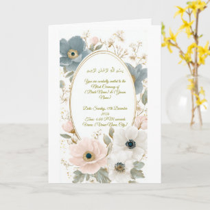 Elegante islamitische nikah-uitnodigingskaart met kaart