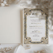 Elegante islamitische Waterverf moslim bruiloft Folie Uitnodiging