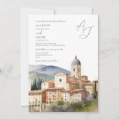 Elegante Italiaanse bestemming bruiloft Kaart (Voorkant)