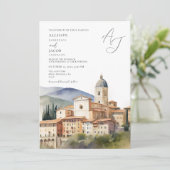Elegante Italiaanse bestemming bruiloft Kaart (Staand voorkant)
