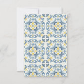 Elegante Italiaanse Blauwe Tegel Lemon Wedding Bedankkaart (Achterkant)