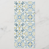 Elegante Italiaanse Blauwe Tegel Lemon Wedding Menu (Achterkant)