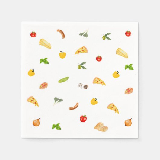 Elegante Italiaanse diner pizzaparty papieren serv Servet (Voorkant)