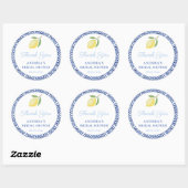 Elegante Italiaanse esthetische blauwe bruidsfeest Ronde Sticker (Vel)