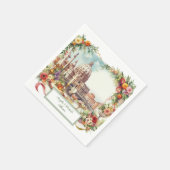 Elegante Italiaanse huwelijksuitnodiging in Floren Servet (Hoek)