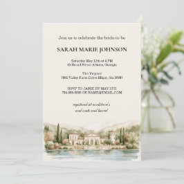 Elegante Italiaanse Lake Como Bruidsborrel Kaart