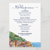 Elegante Italiaanse Rivièra Huwelijk Menu (Voorkant)