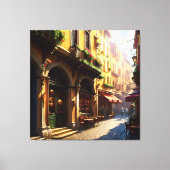 Elegante Italiaanse straat drie Canvas Afdruk (Voorkant)