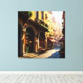 Elegante Italiaanse straat drie Canvas Afdruk (Insitu (Houten vloer))