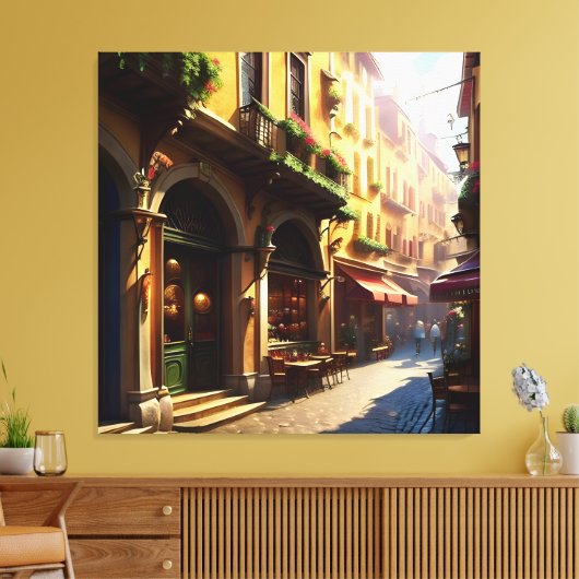 Elegante Italiaanse straat drie Canvas Afdruk (Insitu (Woonkamer))