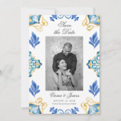 Elegante Italiaanse Tegels slaan de datum op Kaart (Voorkant)