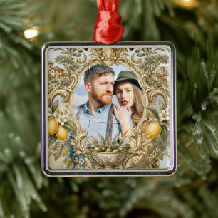 Elegante Italiaanse vakantie-herinneringsfoto Metalen Ornament