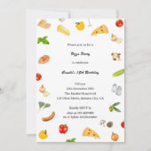 Elegante Italiaanse verjaardag Pizza Uitnodiging M (Voorkant)