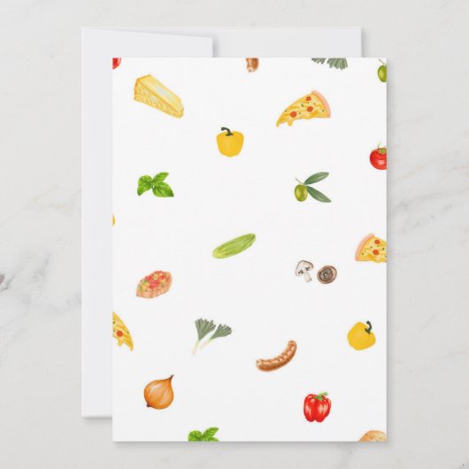 Elegante Italiaanse verjaardag Pizza Uitnodiging M (Achterkant)