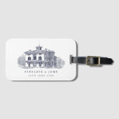 Elegante Italiaanse villa bestemming bruiloft Bagagelabel (Voorkant (horizontaal))
