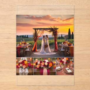 Elegante Italiaanse zonsondergang bruiloft decor Acryl Uitnodigingen