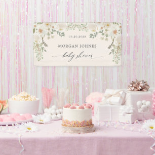 Elegante ivoor bloem bruiloft cadeau tags spandoek