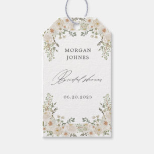 Elegante ivoor bloem bruiloft feest cadeau etikett cadeaulabel