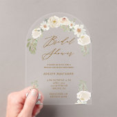 Elegante Ivoor Bloemen Bruids Acryl Uitnodiging (Insitu (Draagbaar))