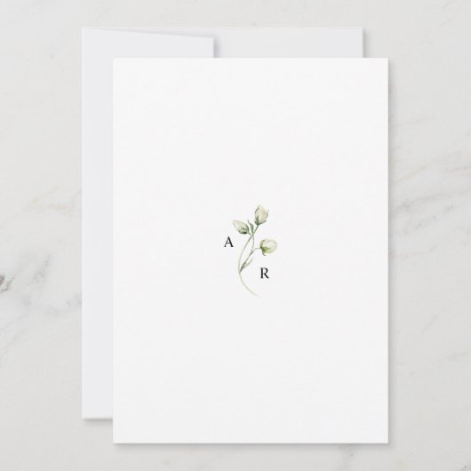 Elegante Ivoor Bloemen & Groen Eucalyptus bruiloft Kaart (Achterkant)