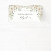 Elegante ivoor bloemige bruids-shower cadeaubijsla spandoek (Insitu)