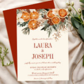 Elegante ivoor citrus bloemenbruiloft kaart