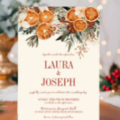 Elegante ivoor citrus bloemenbruiloft kaart