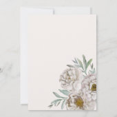 Elegante Ivoor & Crème Witte Bloemige Bruiloft Kaart (Achterkant)