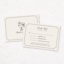 Elegante Ivoor Dubbel Kader Trouw RSVP Kaart