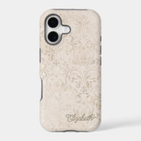 Elegante ivoor en beige vintage damaskontwerp