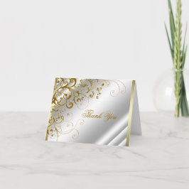 Elegante Ivoor en Gouden Dank Je Bedankkaart