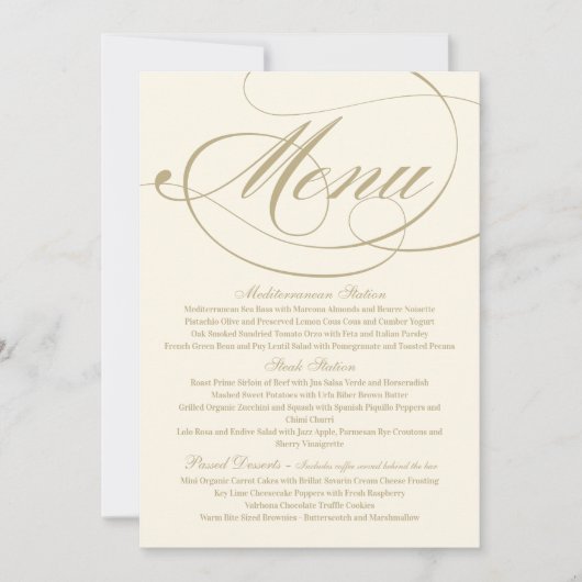 Elegante Ivoor en Gouden Kalligrafie Bruiloft Kaart (Voorkant)