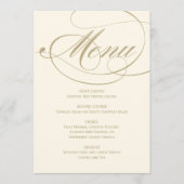 Elegante Ivoor en Gouden Kalligrafie Bruiloft Menu (Voorkant)