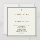 Elegante ivoor en gouden typografie bruiloft magnetische uitnodiging (Voorkant)