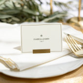 Elegante Ivoor & Goud Flat Wedding Place Card