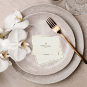 Elegante Ivoor & Goud Flat Wedding Place Card