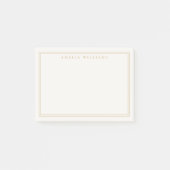 Elegante Ivoor Goud Minimalistische Twee Rand Post-it® Notes (Voorkant)